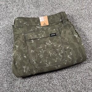 prAna‎ Stretch Zion II Short Men 42 Green Camo Cargo 8 Inseam Hiking Outdoor New